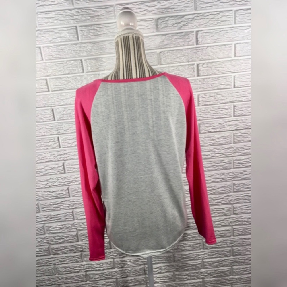 5/$25 Pink and Cream Christmas Raglan Baseball Tee - Picture 7 of 7